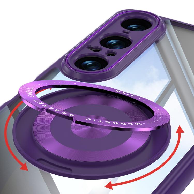 For Sony Xperia 1 VII 360 Holder Magsafe Acrylic Hybrid TPU Phone Case