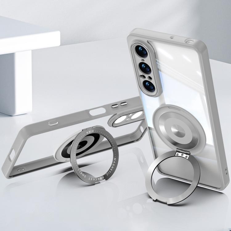 For Sony Xperia 1 VII 360 Holder Magsafe Acrylic Hybrid TPU Phone Case