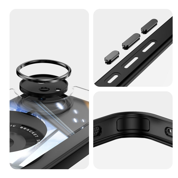 For Sharp Aquos Wish4 5G 360 Holder Magsafe Acrylic Hybrid TPU Phone Case