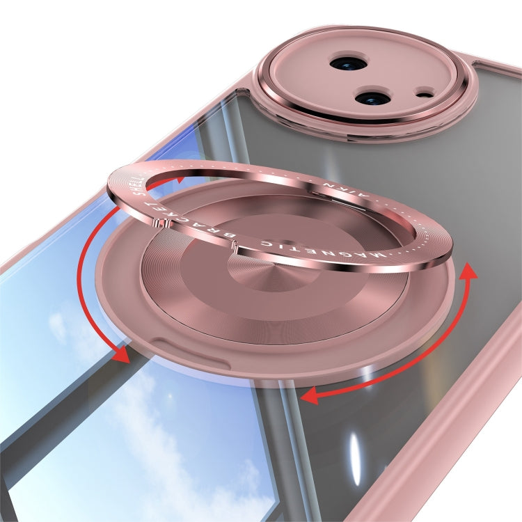 For Sharp Aquos Wish4 5G 360 Holder Magsafe Acrylic Hybrid TPU Phone Case