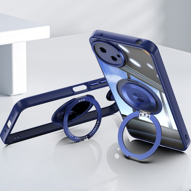 For Sharp Aquos Wish4 5G 360 Holder Magsafe Acrylic Hybrid TPU Phone Case