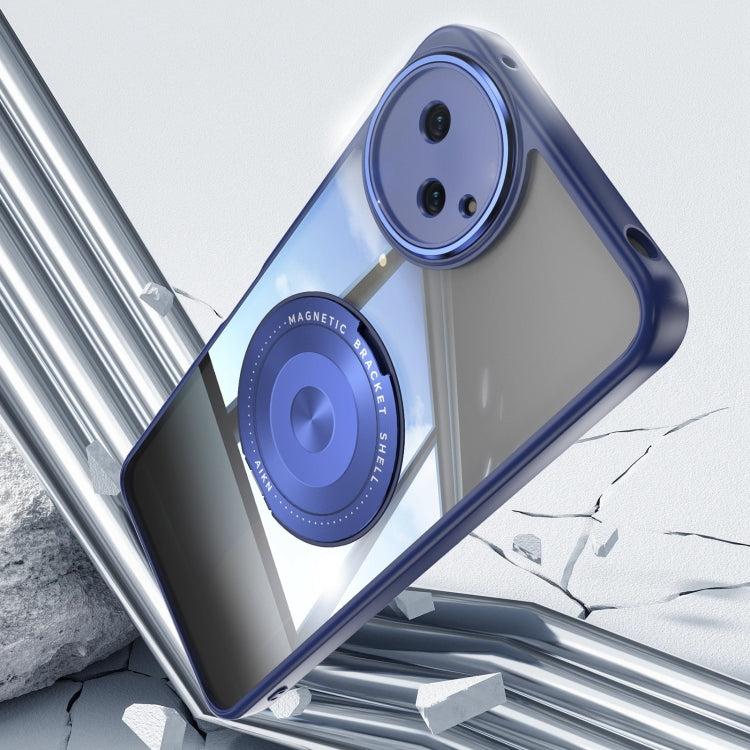 For Sharp Aquos Wish4 5G 360 Holder Magsafe Acrylic Hybrid TPU Phone Case