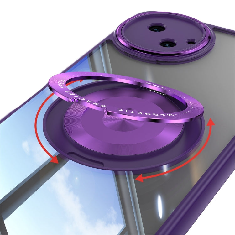 For Sharp Aquos Wish4 5G 360 Holder Magsafe Acrylic Hybrid TPU Phone Case