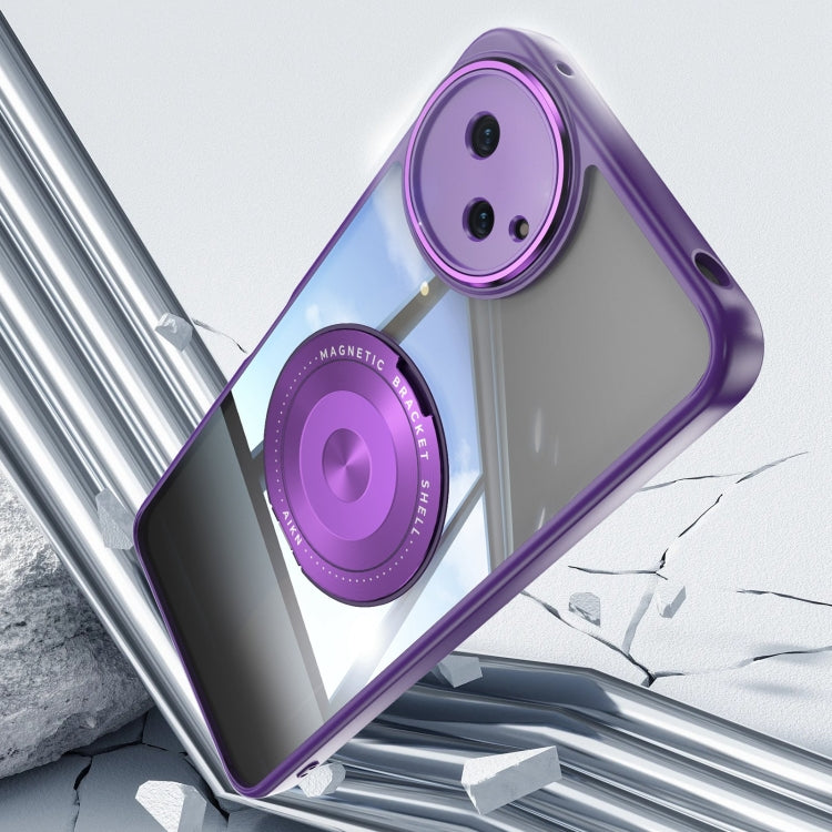 For Sharp Aquos Wish4 5G 360 Holder Magsafe Acrylic Hybrid TPU Phone Case