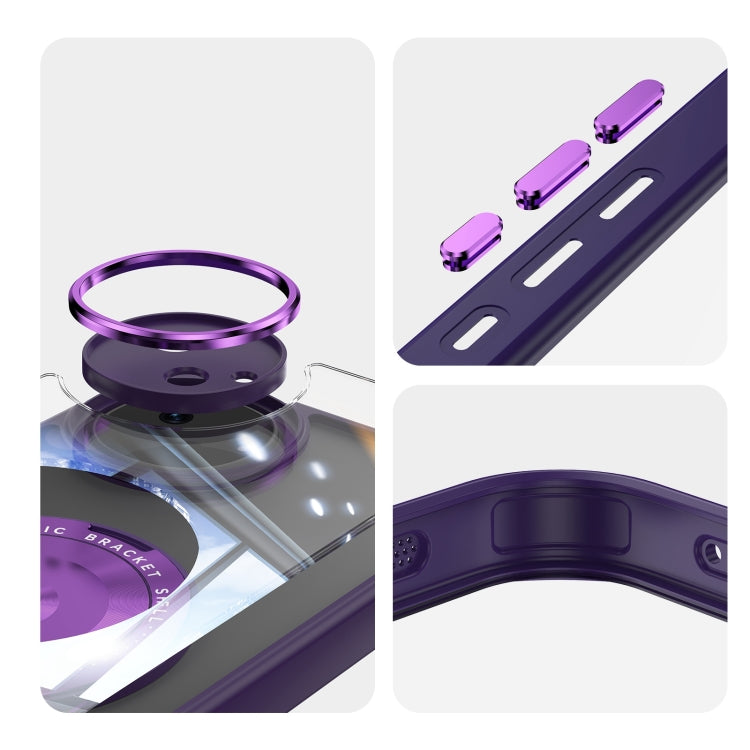 For Sharp Aquos Wish4 5G 360 Holder Magsafe Acrylic Hybrid TPU Phone Case