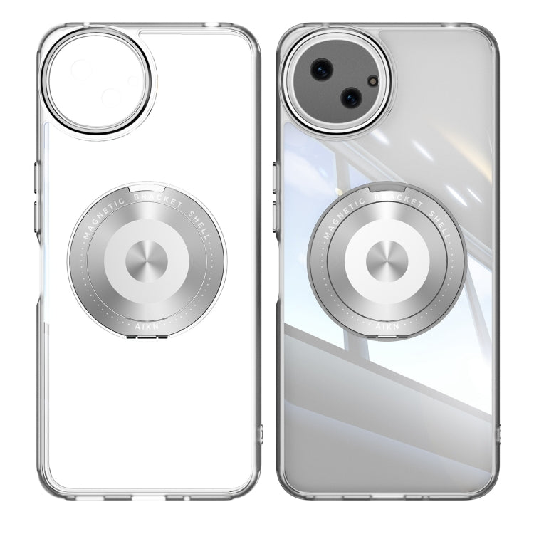 For Sharp Aquos Wish4 5G 360 Holder Magsafe Acrylic Hybrid TPU Phone Case