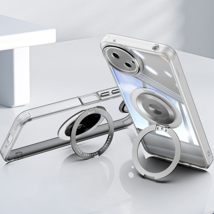 For Sharp Aquos Wish4 5G 360 Holder Magsafe Acrylic Hybrid TPU Phone Case