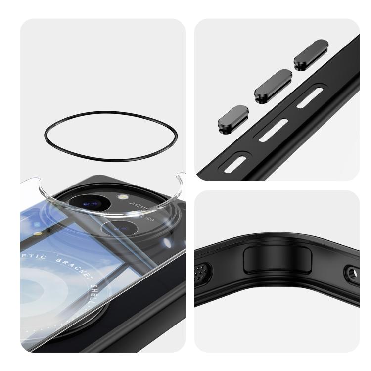 For Sharp Aquos R10 5G 360 Holder Magsafe Acrylic Hybrid TPU Phone Case