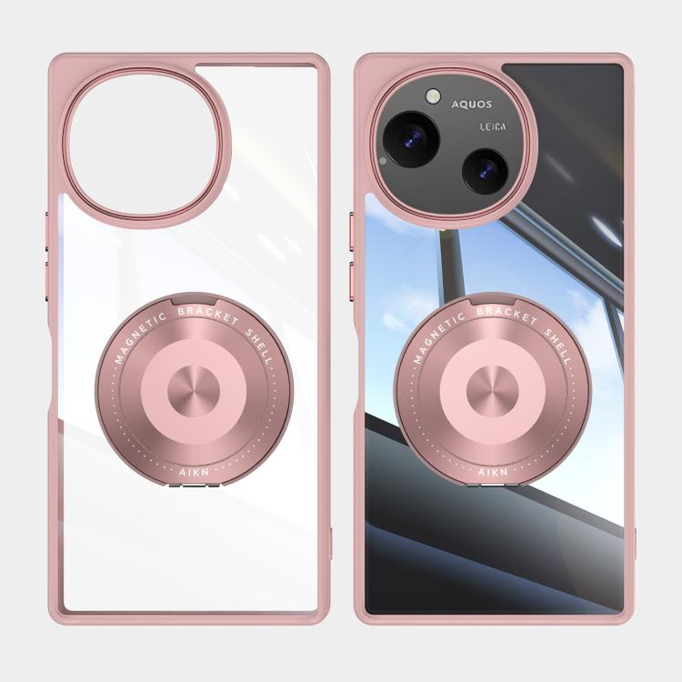 For Sharp Aquos R10 5G 360 Holder Magsafe Acrylic Hybrid TPU Phone Case