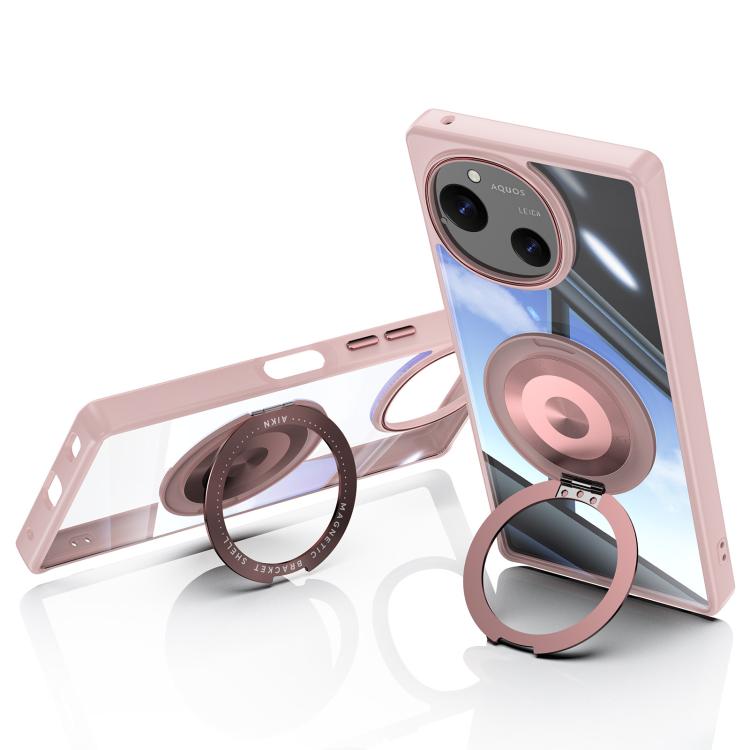 For Sharp Aquos R10 5G 360 Holder Magsafe Acrylic Hybrid TPU Phone Case