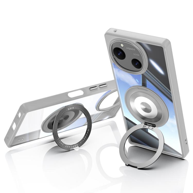 For Sharp Aquos R10 5G 360 Holder Magsafe Acrylic Hybrid TPU Phone Case