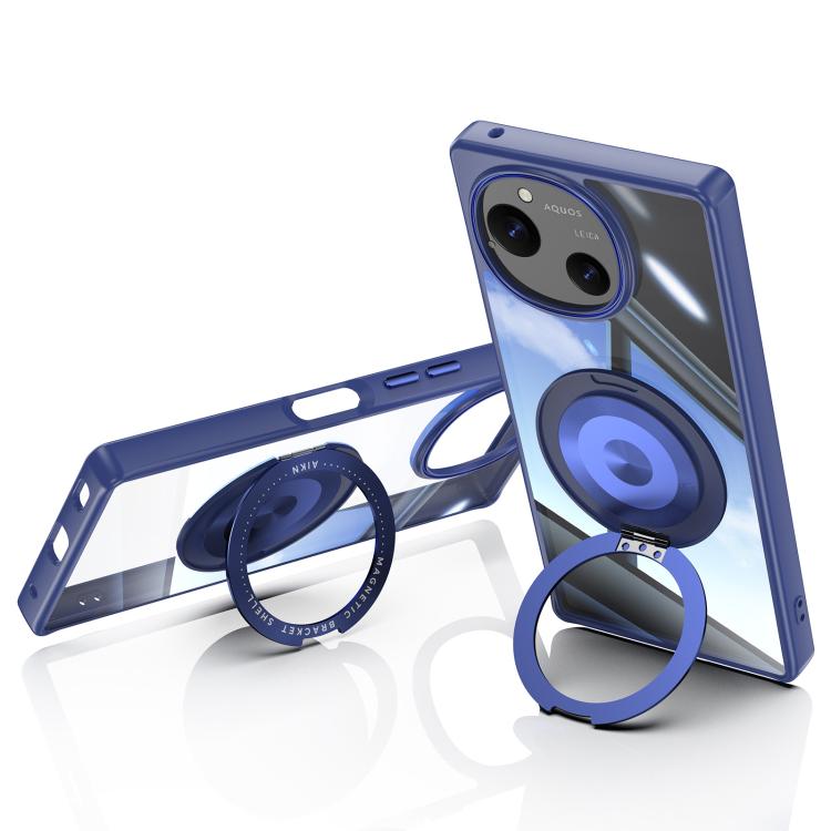 For Sharp Aquos R10 5G 360 Holder Magsafe Acrylic Hybrid TPU Phone Case