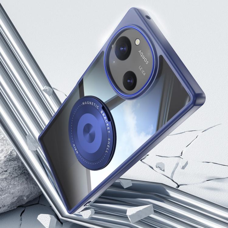For Sharp Aquos R10 5G 360 Holder Magsafe Acrylic Hybrid TPU Phone Case