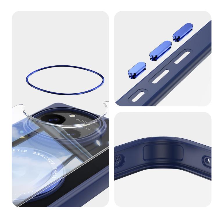 For Sharp Aquos R10 5G 360 Holder Magsafe Acrylic Hybrid TPU Phone Case