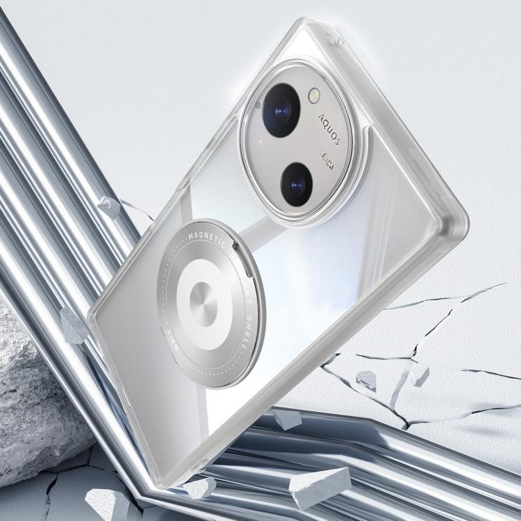 For Sharp Aquos R10 5G 360 Holder Magsafe Acrylic Hybrid TPU Phone Case