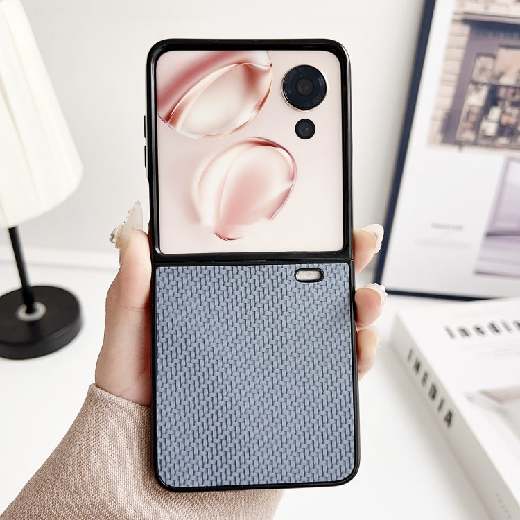 For Honor Magic V Flip Braided Leather Texture PC Phone Case