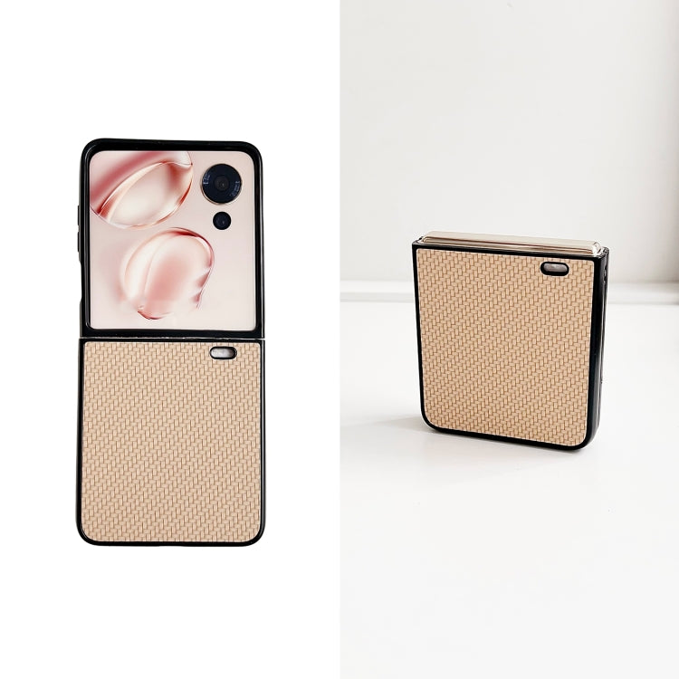 For Honor Magic V Flip Braided Leather Texture PC Phone Case