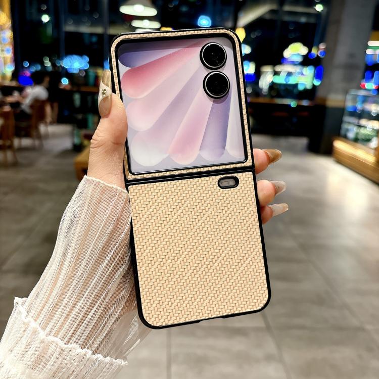 For Honor Magic V Flip 2 Braided Leather Texture PC Phone Case
