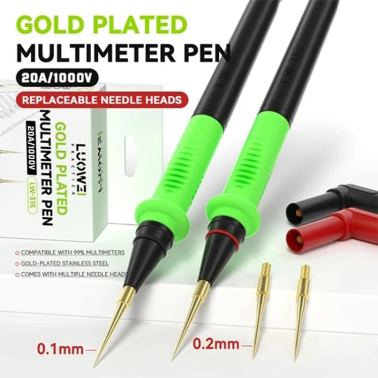 LUOWEI LW-315 1000V / 20A Soft Silicone Universal Multimeter Test Lead for Digital Multimeter