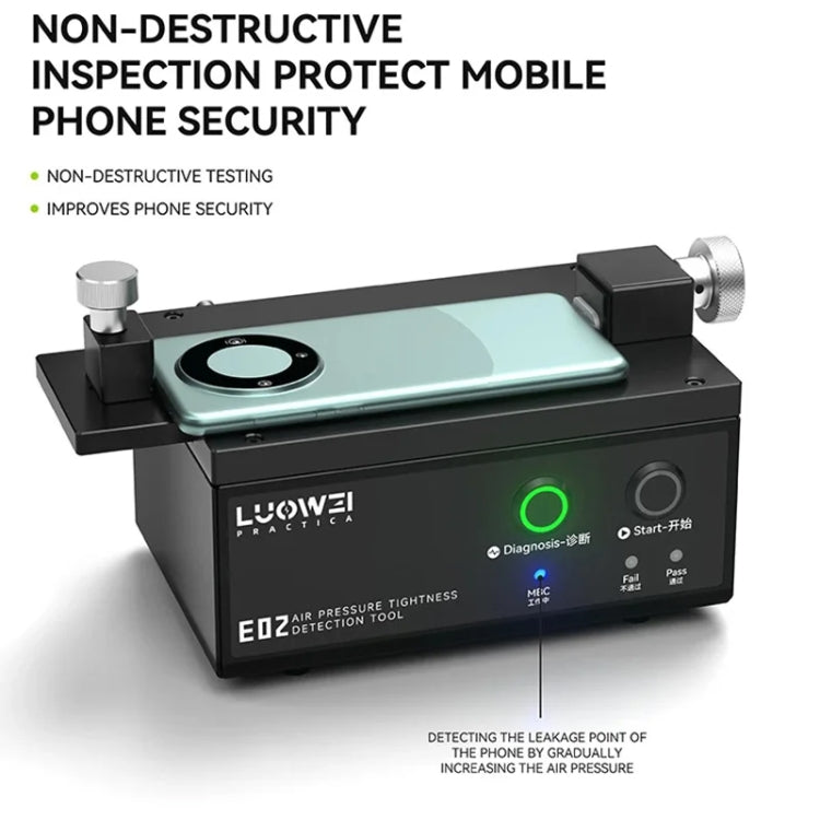 LUOWEI LW-E02 Phone Airtightness Electric Tester Supports Positive / Negative Pressure Test, US Plug