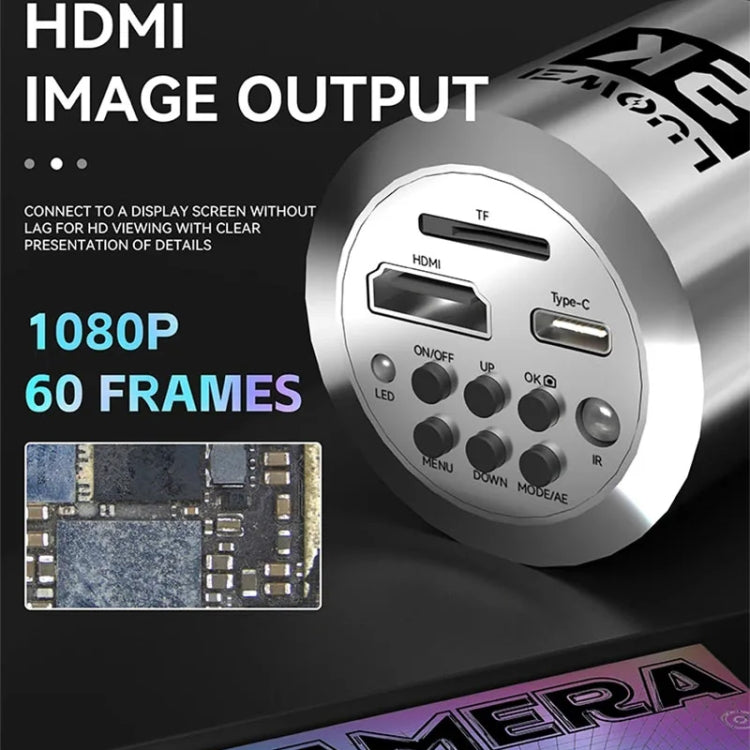LUOWEI LW-GK20 UHD 1080P / 2K Microscope Camera with 5X Digital Zoom & Custom Storage