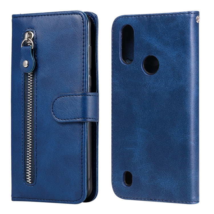 For Motorola Moto E6s (2020) Fashion Calf Texture Zipper Horizontal Flip Leather Case with Holder & Card Slots & Wallet Function