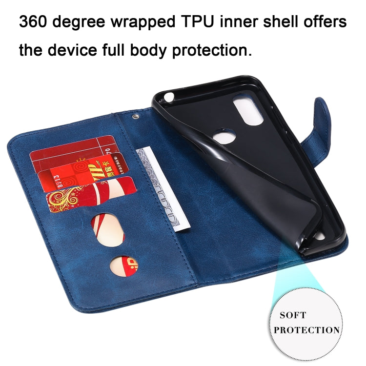 For Motorola Moto E6s (2020) Fashion Calf Texture Zipper Horizontal Flip Leather Case with Holder & Card Slots & Wallet Function