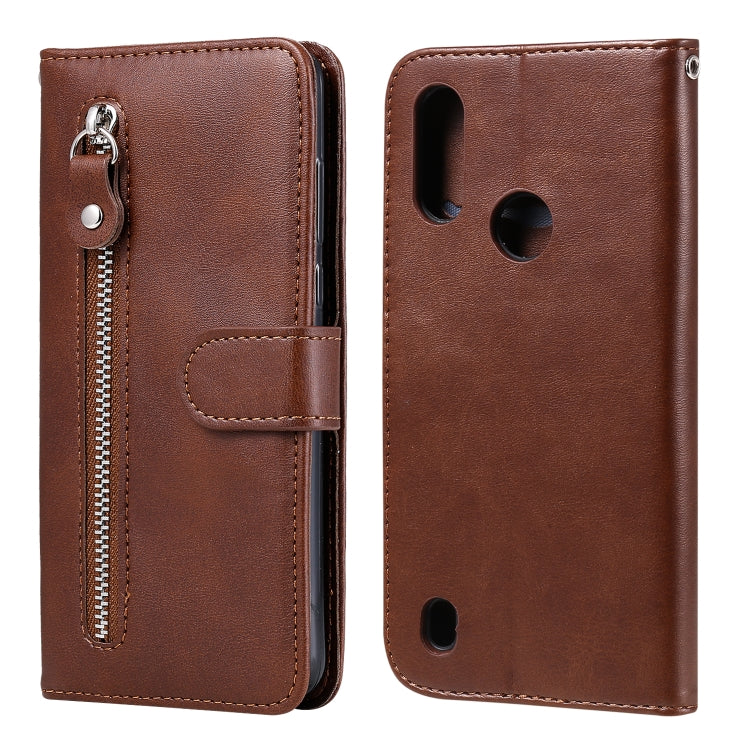 For Motorola Moto E6s (2020) Fashion Calf Texture Zipper Horizontal Flip Leather Case with Holder & Card Slots & Wallet Function