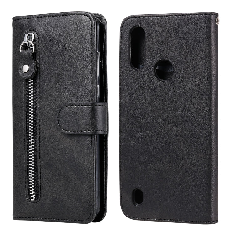 For Motorola Moto E6s (2020) Fashion Calf Texture Zipper Horizontal Flip Leather Case with Holder & Card Slots & Wallet Function