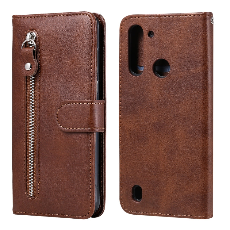 For Motorola Moto G8 Power Lite Fashion Calf Texture Zipper Horizontal Flip Leather Case with Holder & Card Slots & Wallet Function