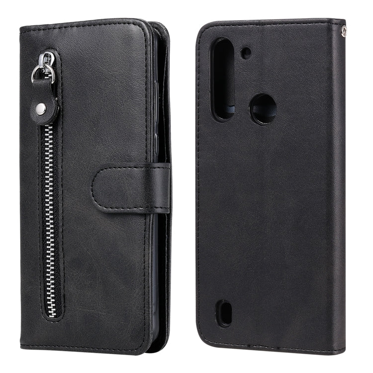 For Motorola Moto G8 Power Lite Fashion Calf Texture Zipper Horizontal Flip Leather Case with Holder & Card Slots & Wallet Function