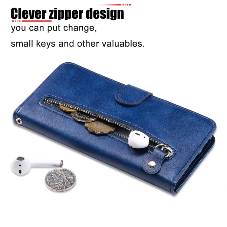 For Xiaomi Redmi 9 Fashion Calf Texture Zipper Horizontal Flip Leather Case with Holder & Card Slots & Wallet Function