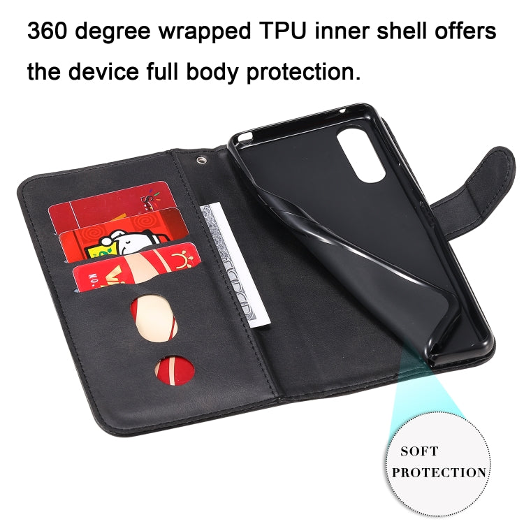 For Sony Xperia 10 II Fashion Calf Texture Zipper Horizontal Flip Leather Case with Holder & Card Slots & Wallet Function