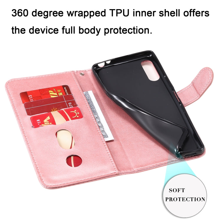 For Sony Xperia L4 Fashion Calf Texture Zipper Horizontal Flip Leather Case with Holder & Card Slots & Wallet Function