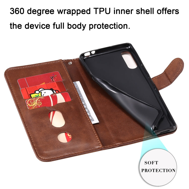 For Sony Xperia L4 Fashion Calf Texture Zipper Horizontal Flip Leather Case with Holder & Card Slots & Wallet Function