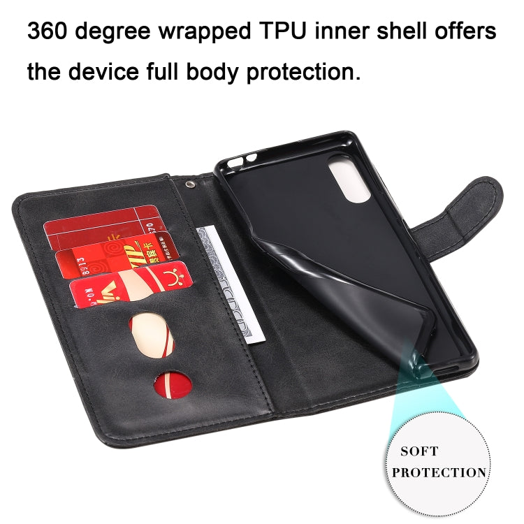 For Sony Xperia L4 Fashion Calf Texture Zipper Horizontal Flip Leather Case with Holder & Card Slots & Wallet Function