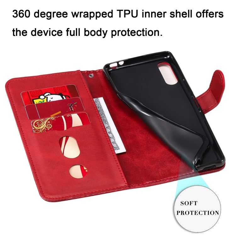 For Sony Xperia L4 Fashion Calf Texture Zipper Horizontal Flip Leather Case with Holder & Card Slots & Wallet Function