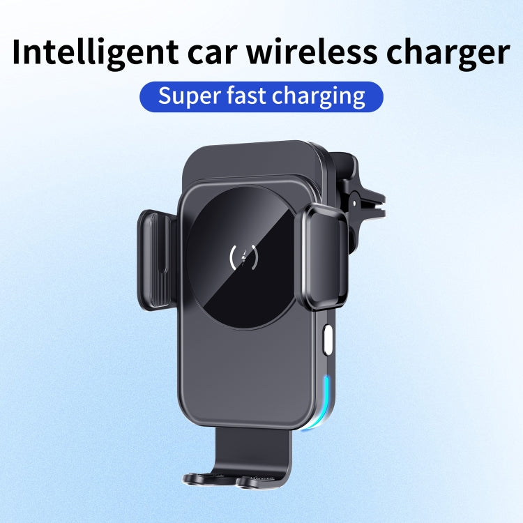M7 Intelligent Sensing Fast Wireless Charging Car Holder - Black