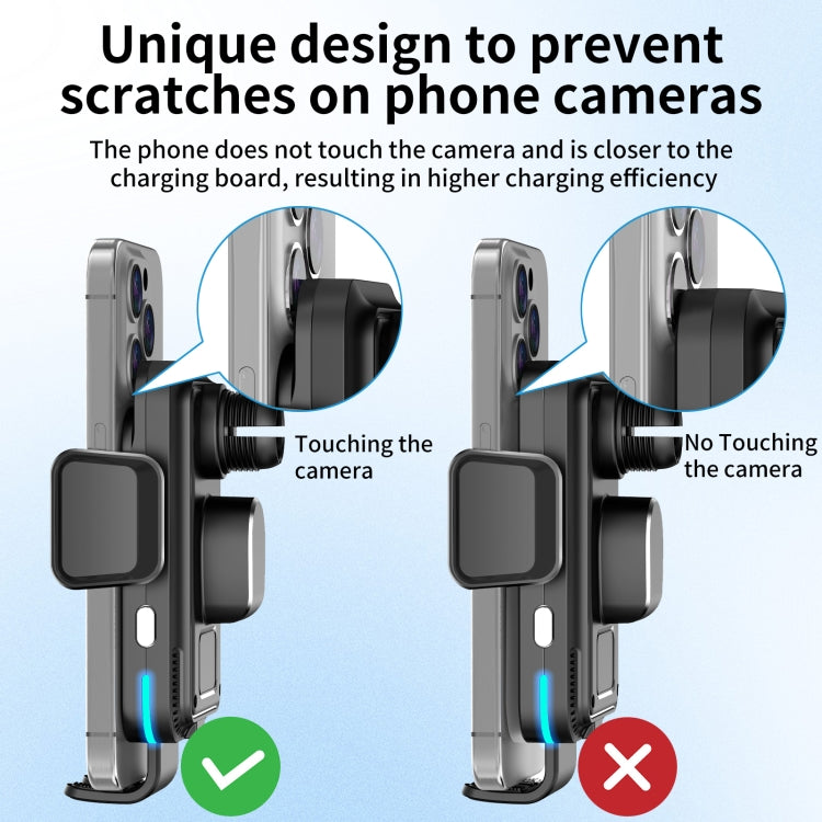 M7 Intelligent Sensing Fast Wireless Charging Car Holder - Black