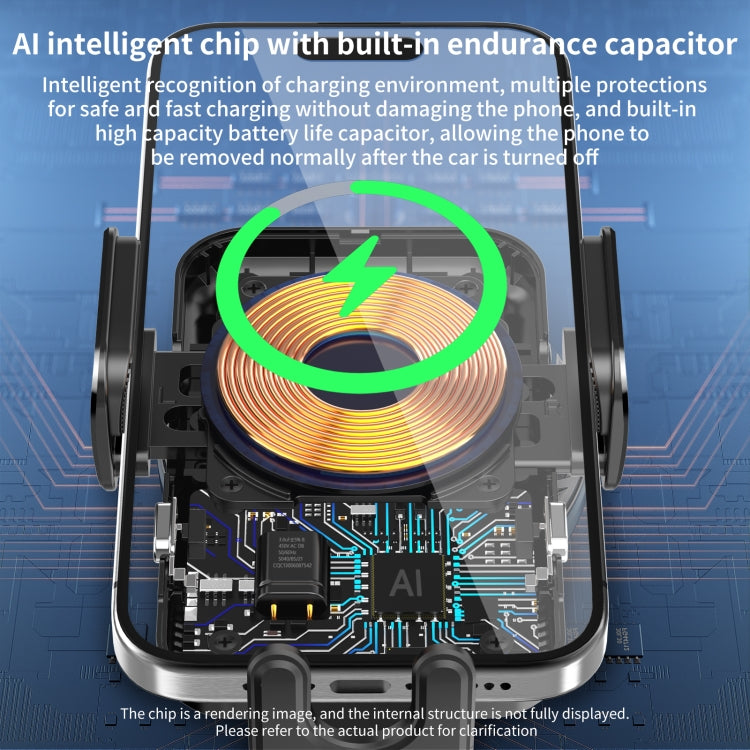 M7 Intelligent Sensing Fast Wireless Charging Car Holder - Black