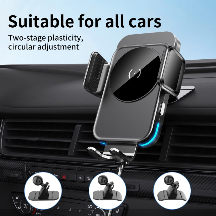 M7 Intelligent Sensing Fast Wireless Charging Car Holder - Black
