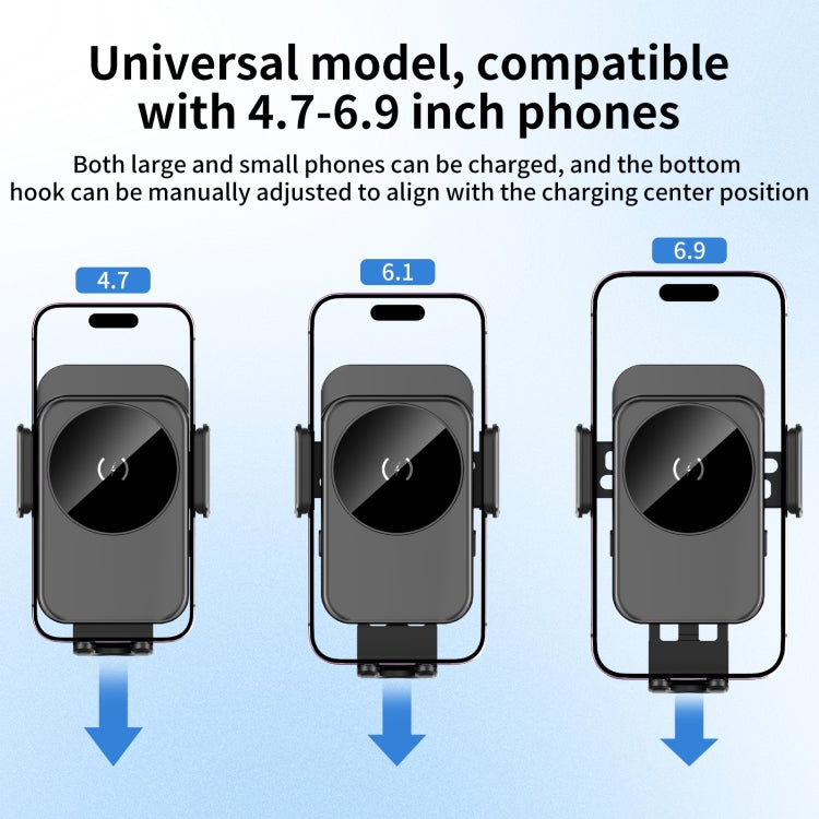 M7 Intelligent Sensing Fast Wireless Charging Car Holder - Black