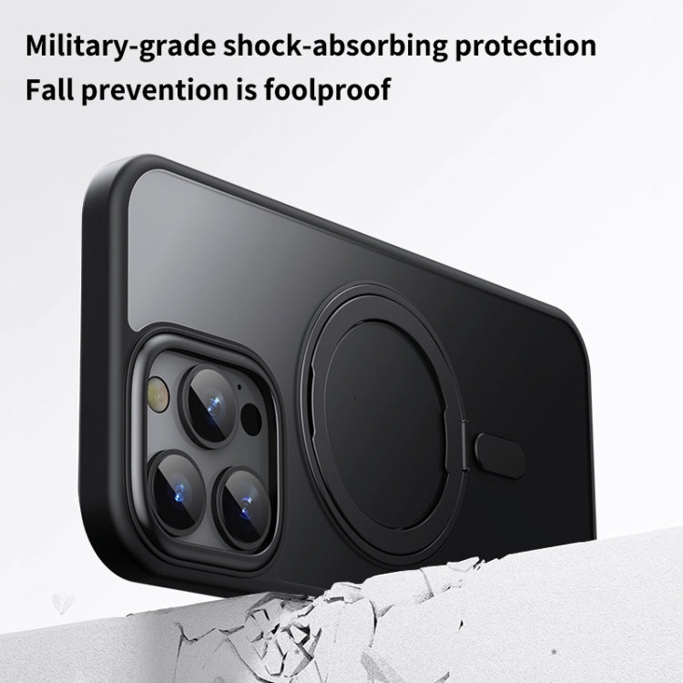 For iPhone 16 Pro 360 Rotating MagSafe Magnetic Frosted Phone Case