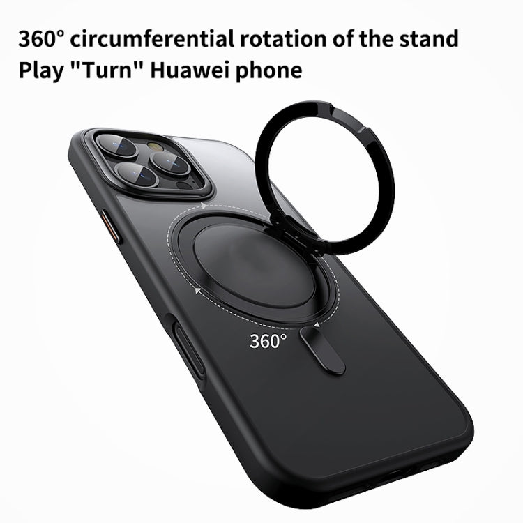 For iPhone 16 Pro 360 Rotating MagSafe Magnetic Frosted Phone Case