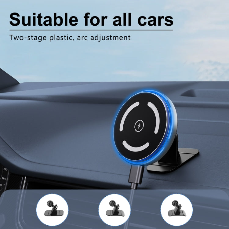 M68 15W Magnetic Wireless Charging Car Holder - Dark Grey