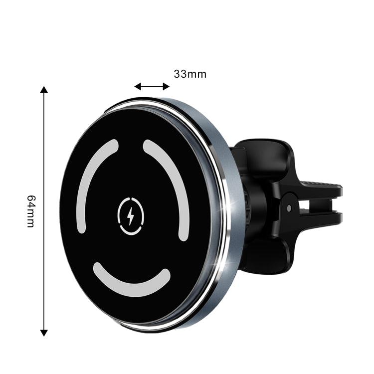 M68 15W Magnetic QI Standard Wireless Charging Car Holder - Dark Grey