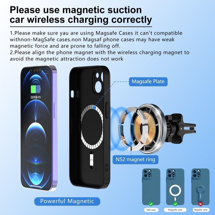 M68 15W Magnetic QI Standard Wireless Charging Car Holder - Dark Grey