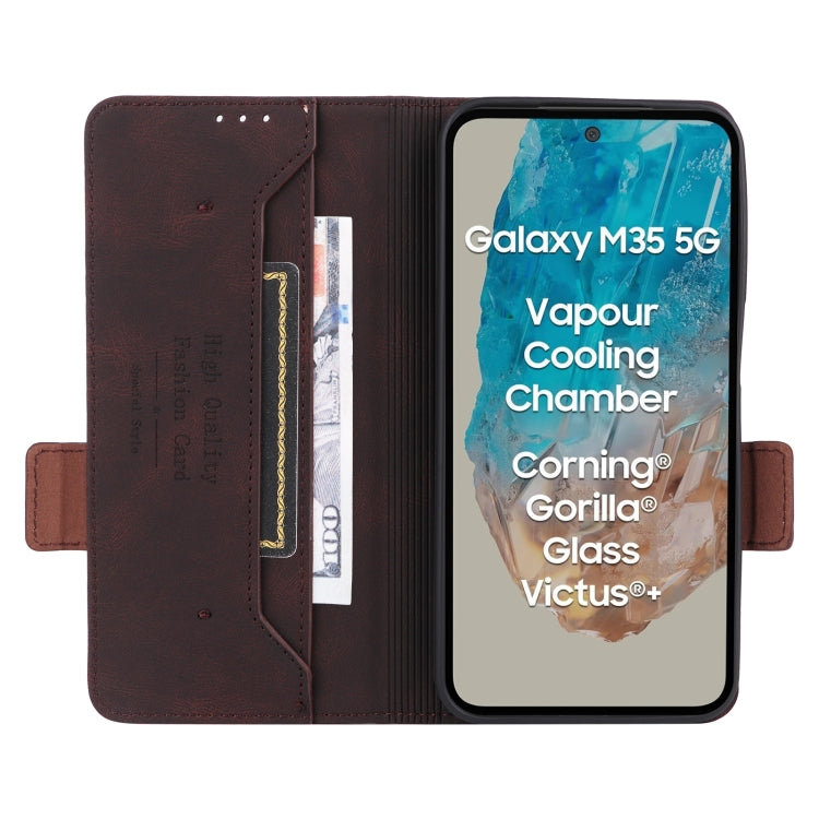 For Samsung Galaxy M35 Magnetic Clasp Leather Phone Case