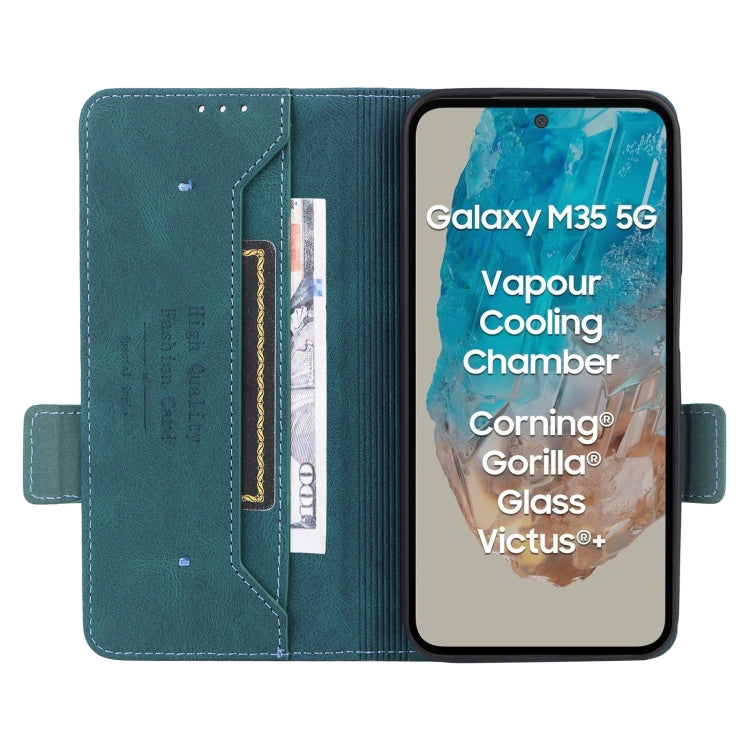For Samsung Galaxy M35 Magnetic Clasp Leather Phone Case