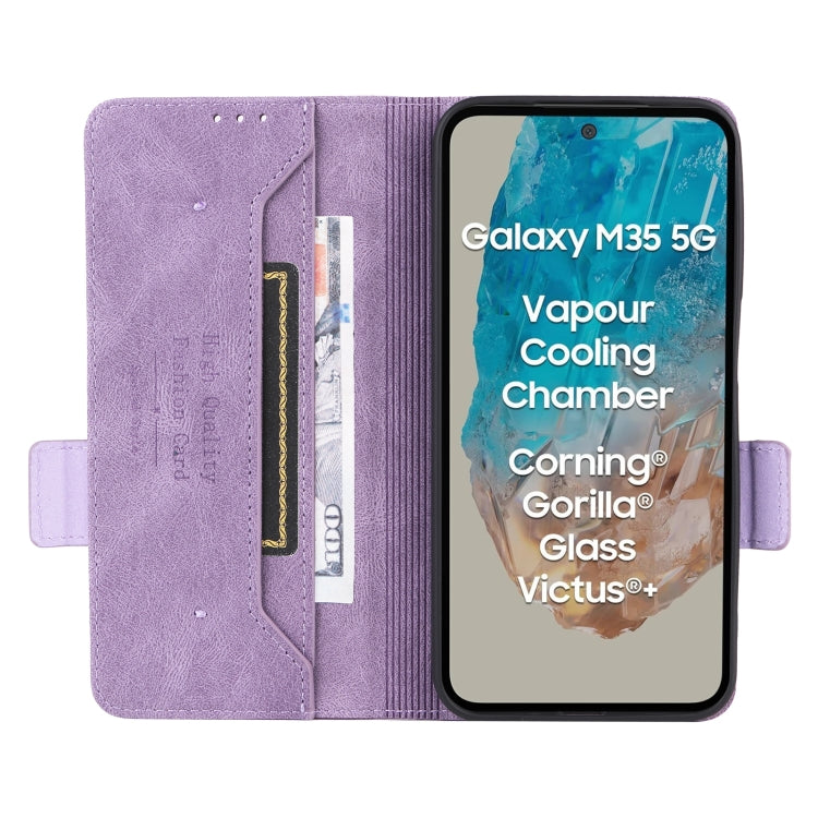 For Samsung Galaxy M35 Magnetic Clasp Leather Phone Case